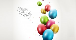 Modern Easter background with colorful eggs