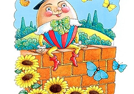 Image scanned from Book -  Kingfisher book of Nursery Rhymes
Page shows Humpty Dumpty